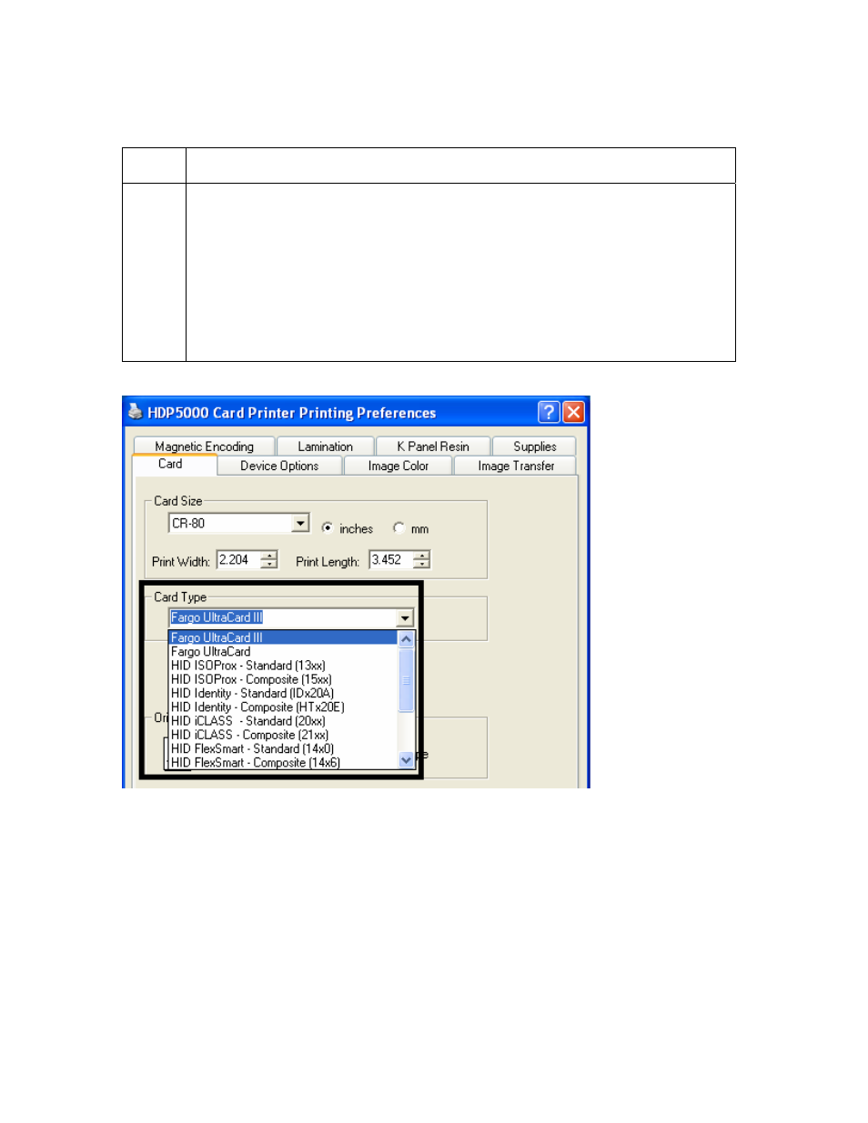 Selecting the card type (continued) | FARGO electronic HDP5000 User Manual | Page 220 / 401