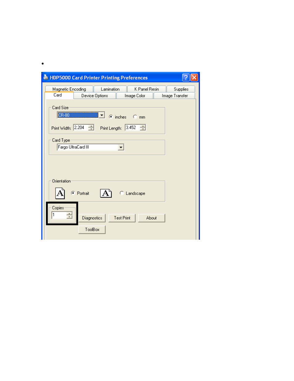 Specifying the number of copies, Specifying the number of copies -18 | FARGO electronic HDP5000 User Manual | Page 223 / 401