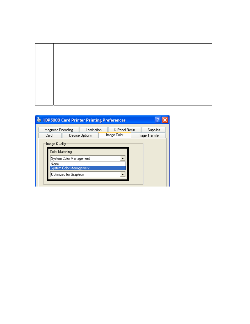 Using the quality – color matching dropdown, Using the quality – color matching dropdown -40 | FARGO electronic HDP5000 User Manual | Page 245 / 401