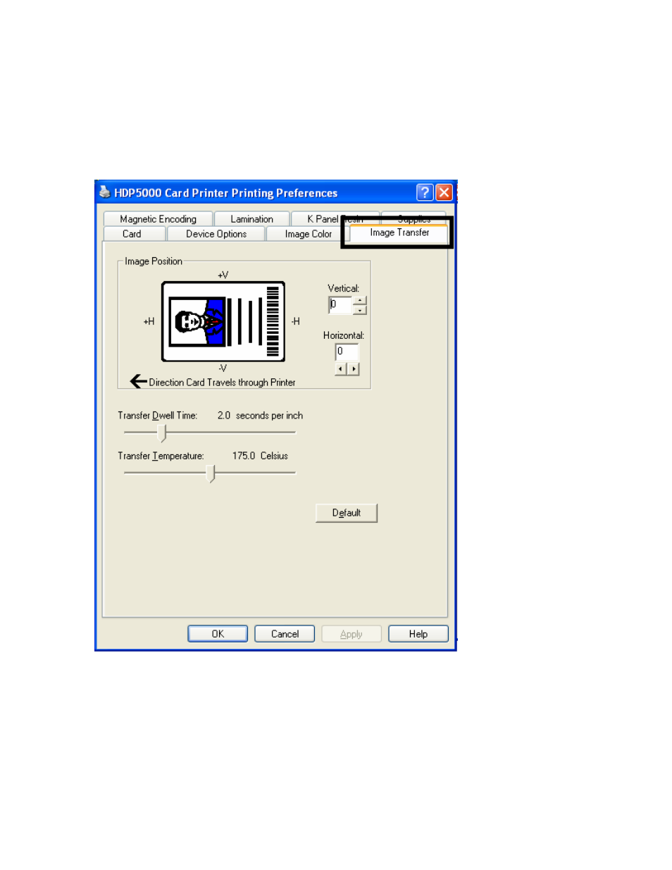 Using the image transfer tab, Using the image transfer tab -52 | FARGO electronic HDP5000 User Manual | Page 257 / 401
