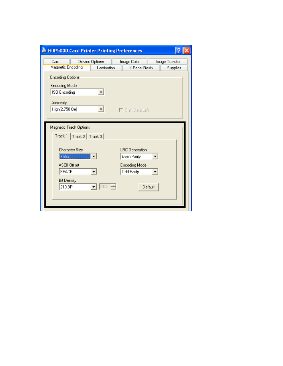 Reviewing the magnetic track options | FARGO electronic HDP5000 User Manual | Page 274 / 401