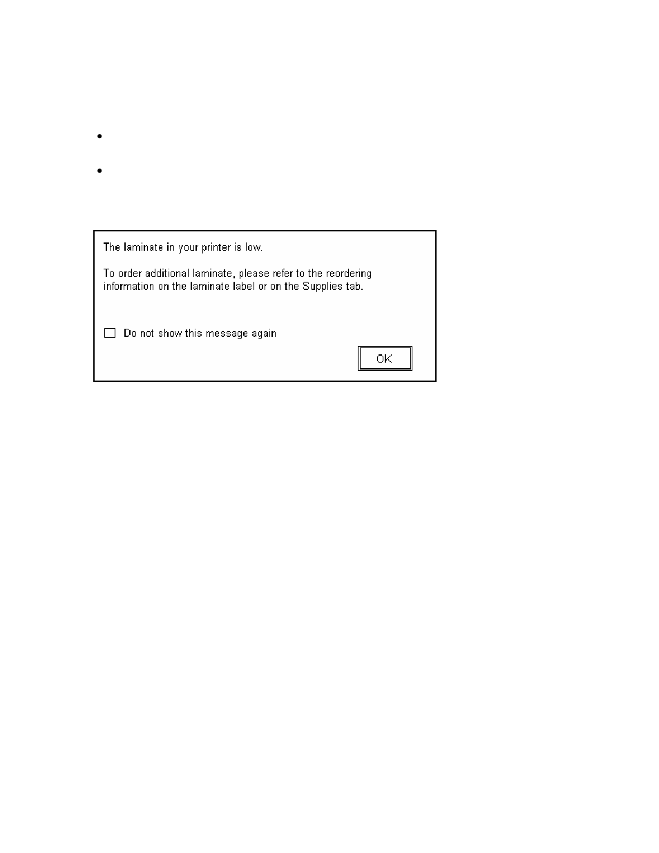 Reviewing the laminate low message, Reviewing the laminate low message -5 | FARGO electronic HDP5000 User Manual | Page 314 / 401