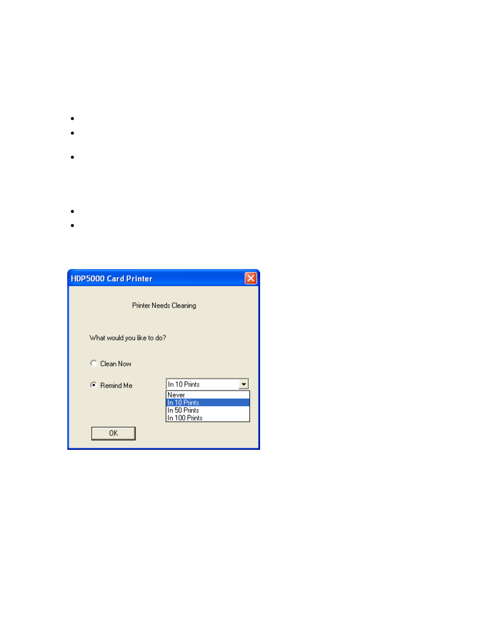 Using the clean printer group box, Using the clean printer group box -12 | FARGO electronic HDP5000 User Manual | Page 321 / 401