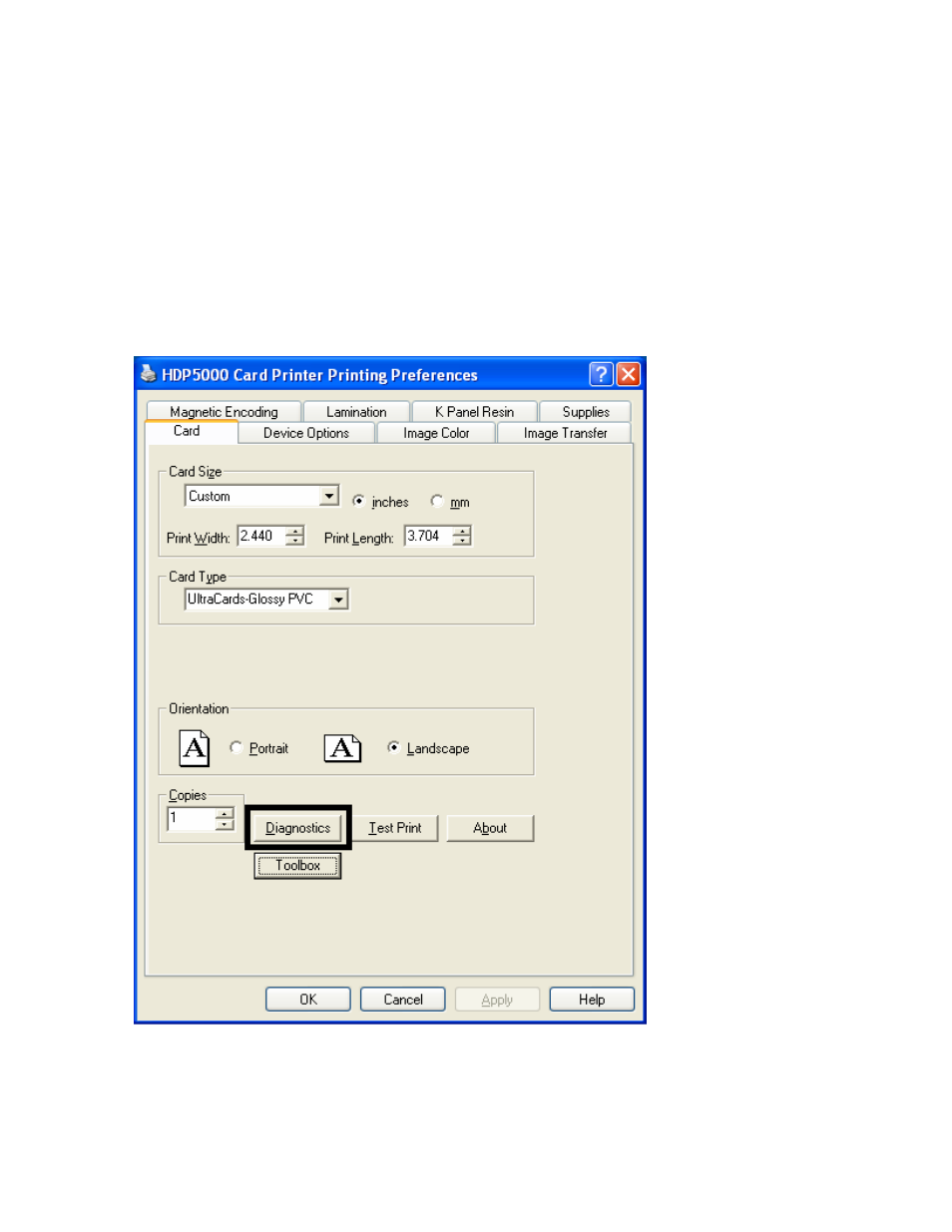 Section 11: fargo workbench printer utility, Reviewing the card tab and diagnostic button, Section 11: fargo workbench printer utility -1 | Reviewing the card tab and diagnostic button -1 | FARGO electronic HDP5000 User Manual | Page 349 / 401