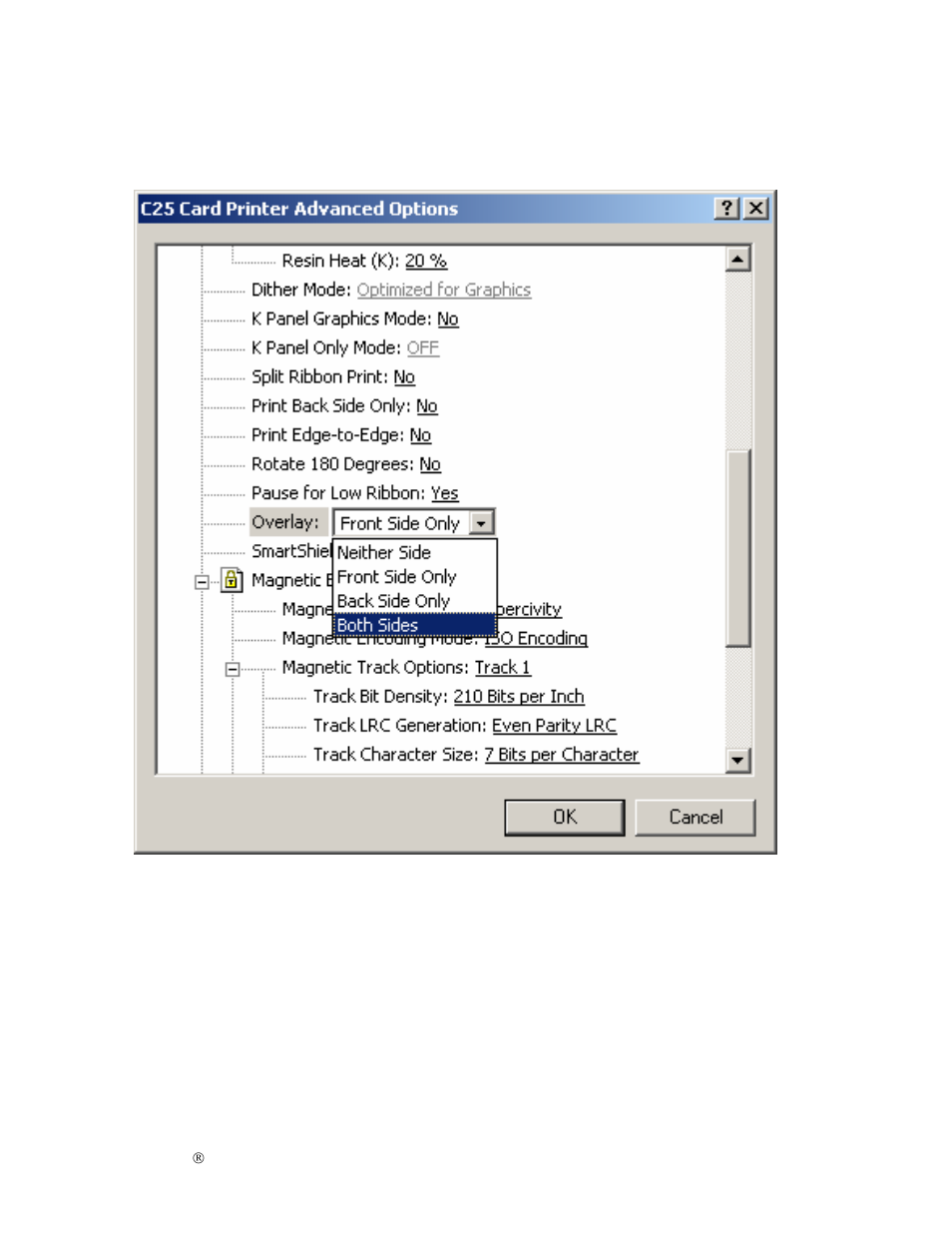 Selecting the overlay option (continued) | FARGO electronic S000256 User Manual | Page 101 / 181