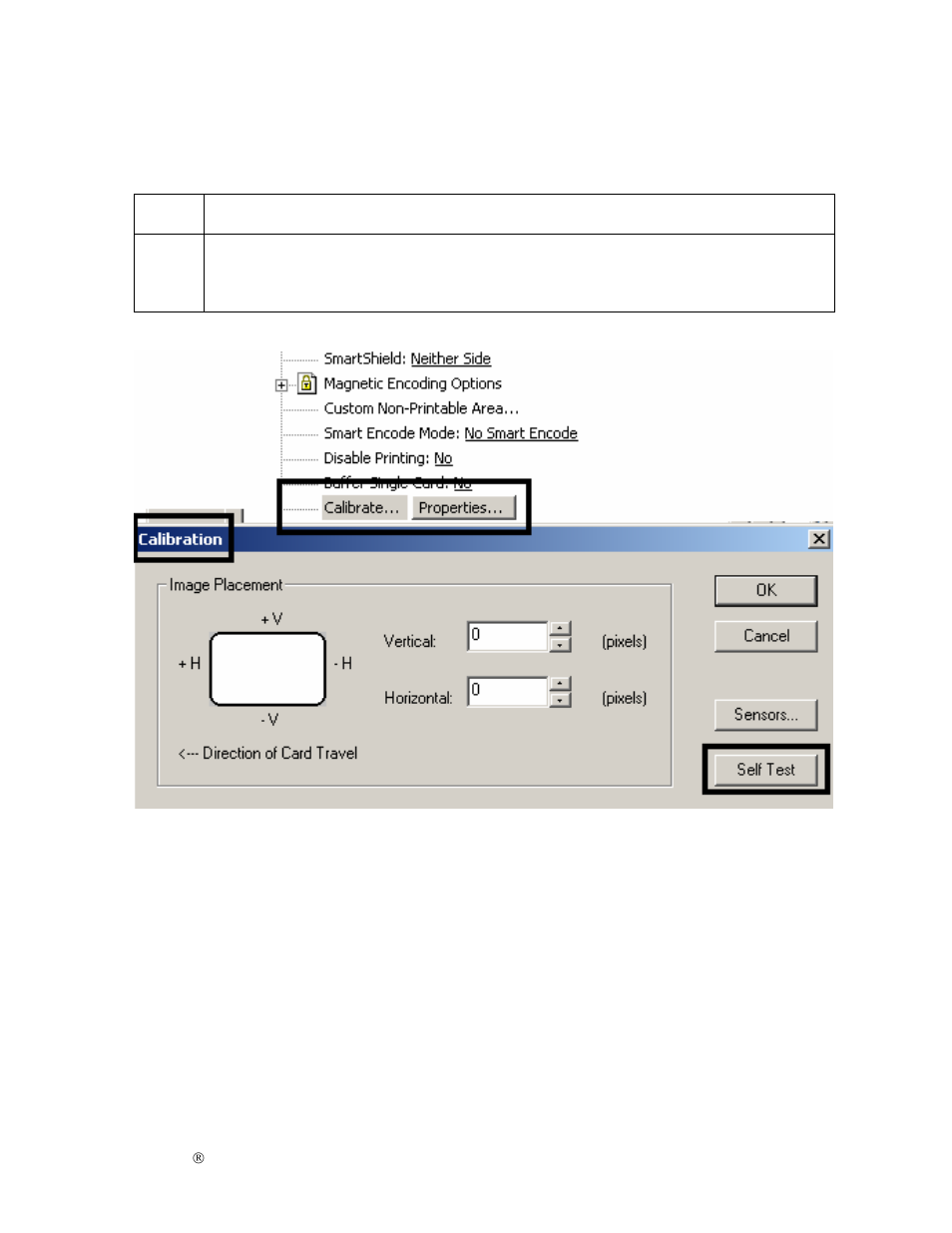 Selecting the self test button | FARGO electronic S000256 User Manual | Page 129 / 181