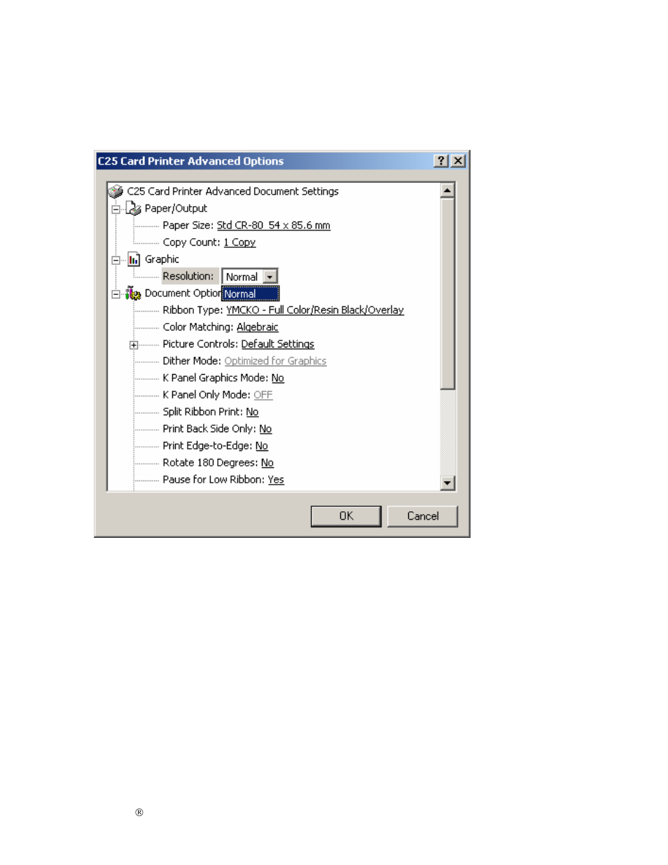 Selecting the default graphic resolution | FARGO electronic S000256 User Manual | Page 82 / 181