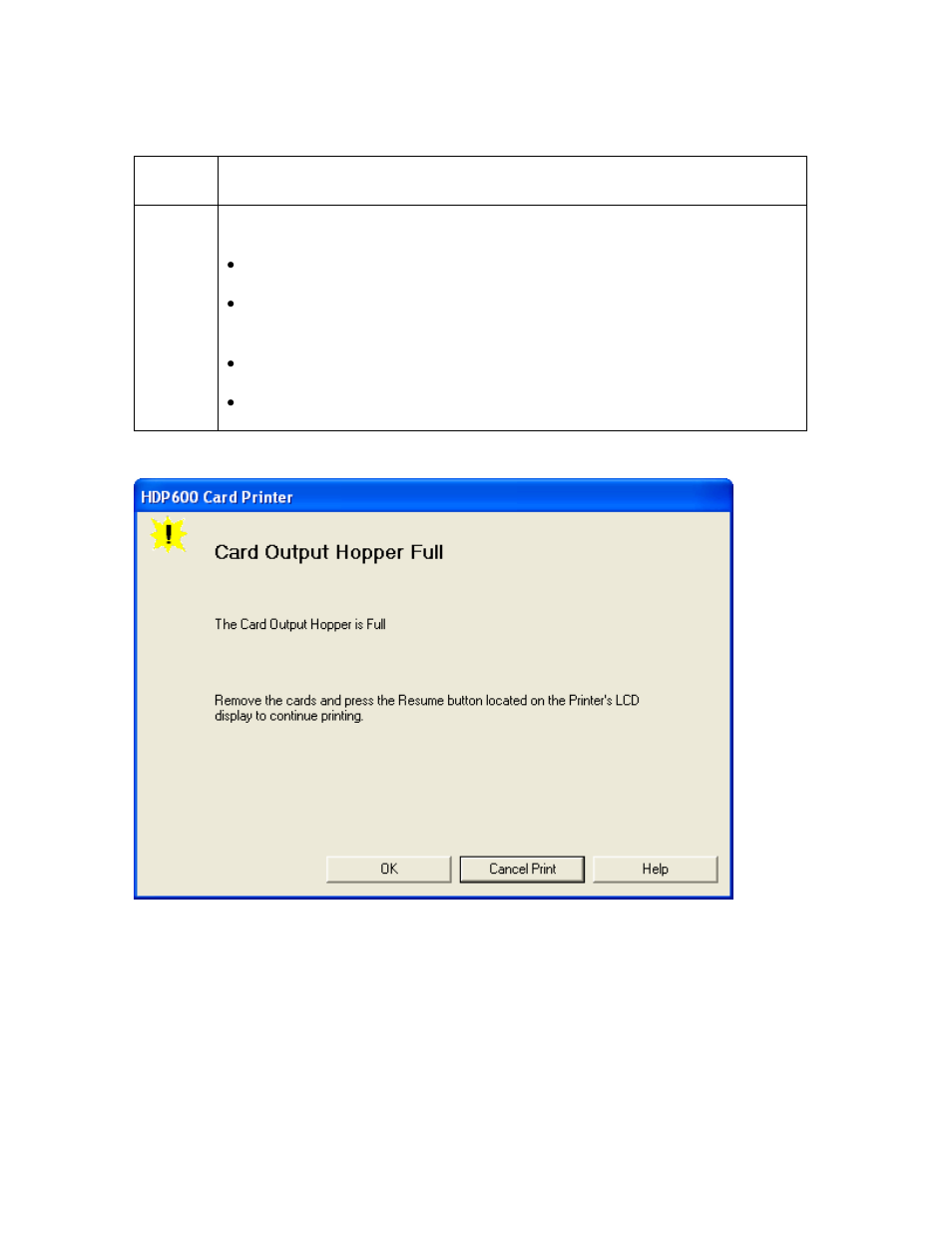 Resolving a card output hopper full, Resolving a card output hopper full -30 | FARGO electronic HDP600-LC CR100 User Manual | Page 130 / 432