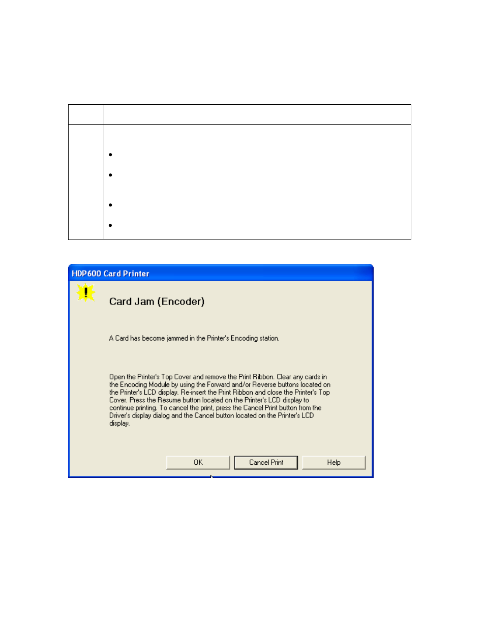 Resolving a card jam (encoder) error, Resolving a card jam (encoder) error -33 | FARGO electronic HDP600-LC CR100 User Manual | Page 133 / 432