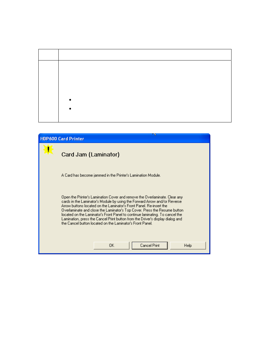 Resolving a card jam (laminator) error | FARGO electronic HDP600-LC CR100 User Manual | Page 137 / 432