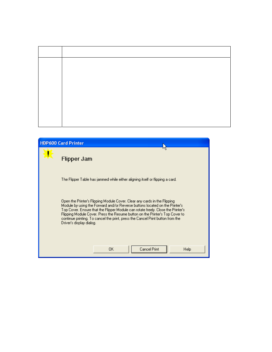 Resolving a flipper jam error | FARGO electronic HDP600-LC CR100 User Manual | Page 141 / 432
