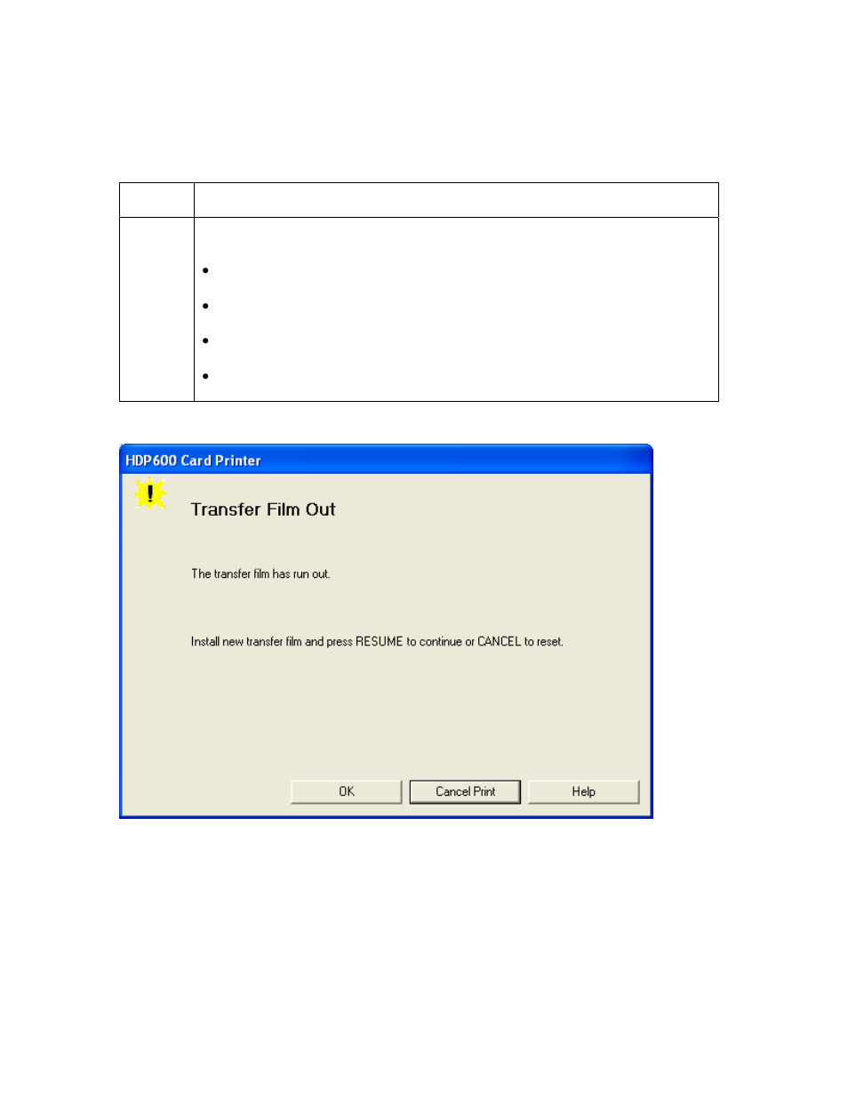 Resolving a transfer film out error, Resolving a transfer film out error -53 | FARGO electronic HDP600-LC CR100 User Manual | Page 153 / 432