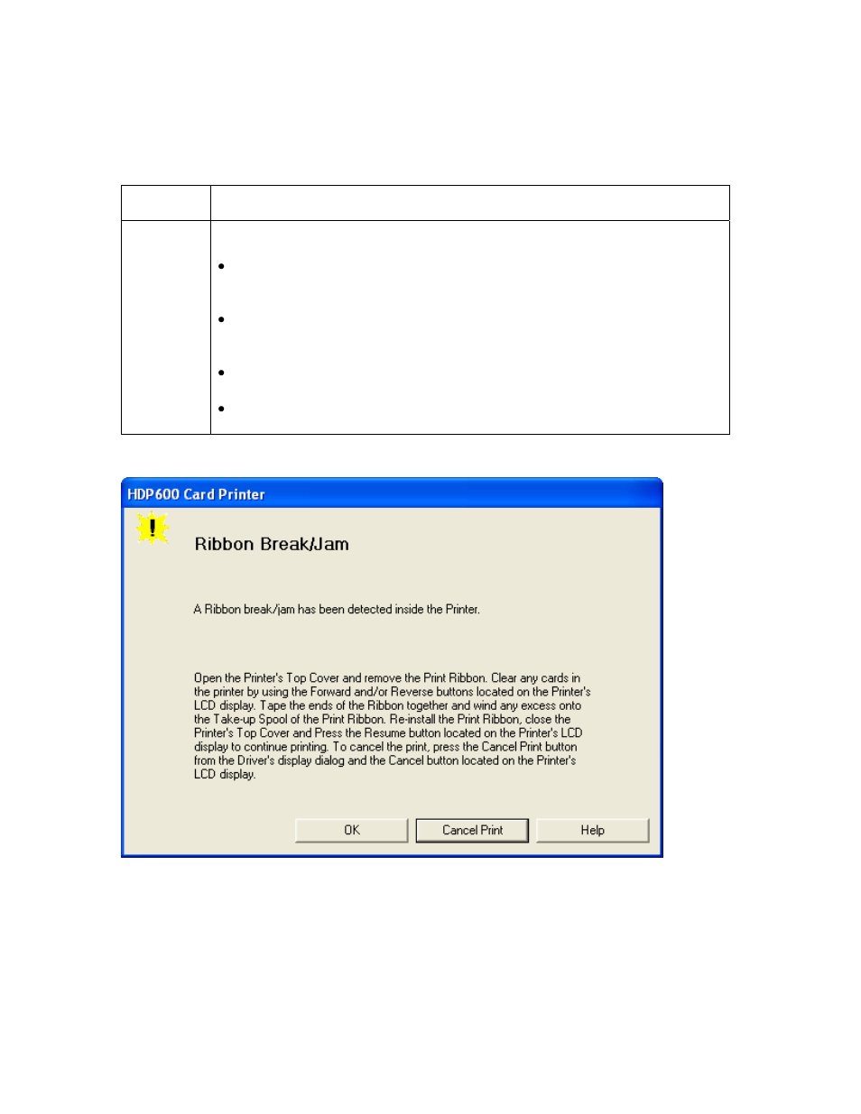 Resolving a ribbon break/jam error, Resolving a ribbon break/jam error -56 | FARGO electronic HDP600-LC CR100 User Manual | Page 156 / 432