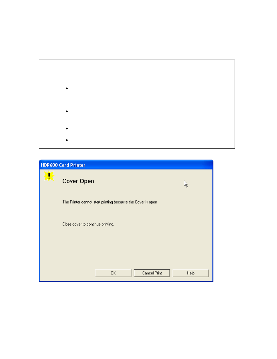 Resolving the cover open error message, Resolving the cover open error message -67 | FARGO electronic HDP600-LC CR100 User Manual | Page 167 / 432