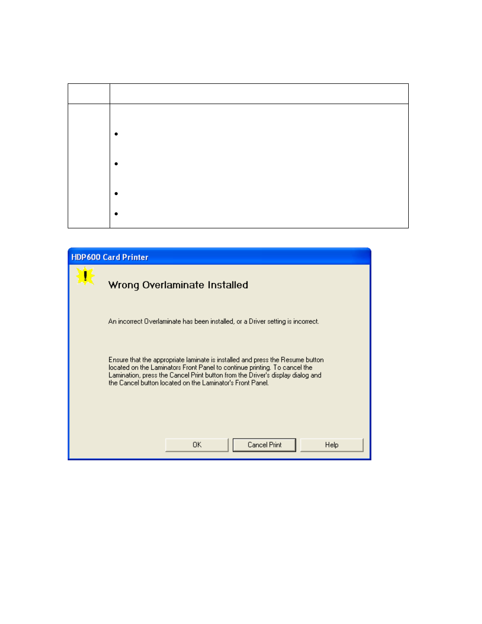 Resolving the wrong overlaminate installed error | FARGO electronic HDP600-LC CR100 User Manual | Page 175 / 432