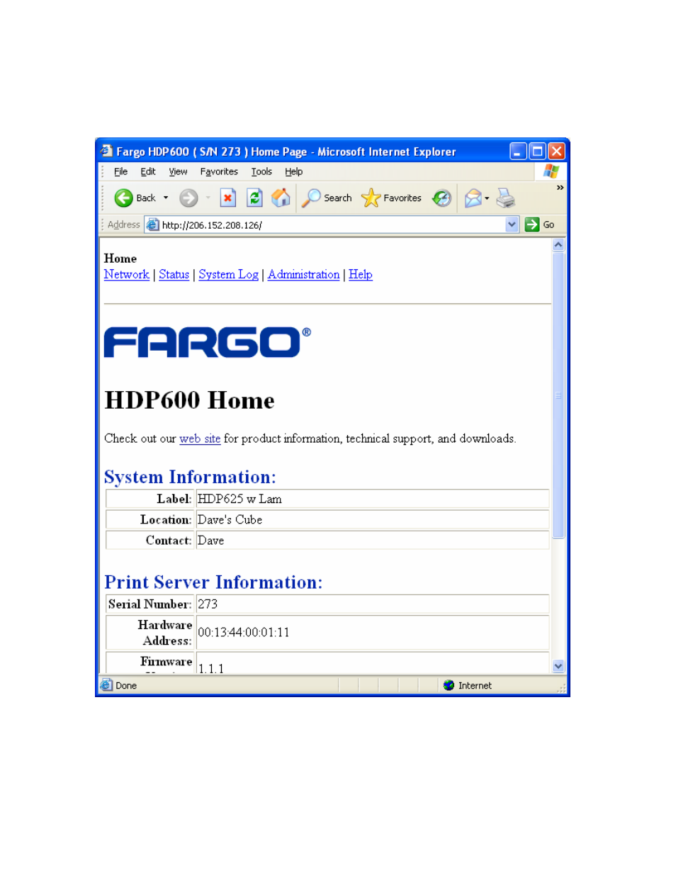 Reviewing the hdp600 home page | FARGO electronic HDP600-LC CR100 User Manual | Page 210 / 432