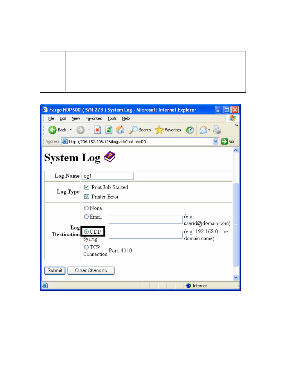Specifying udp event logging (continued) | FARGO electronic HDP600-LC CR100 User Manual | Page 231 / 432