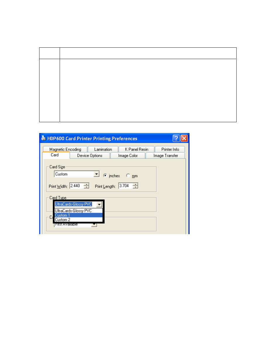 Selecting the card type (continued) | FARGO electronic HDP600-LC CR100 User Manual | Page 283 / 432