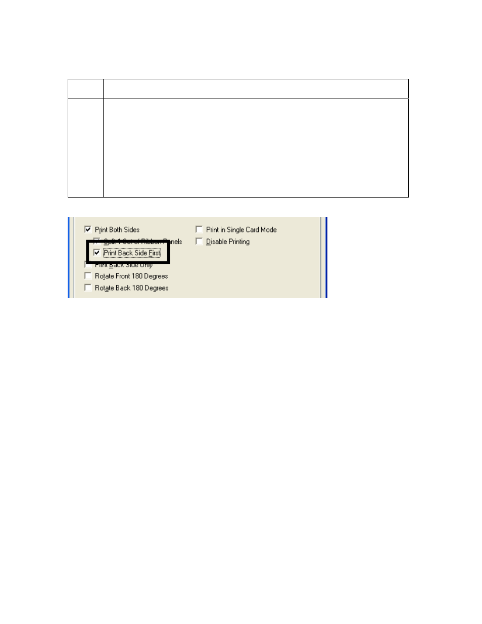 Using the print back side first option, Using the print back side first option -35 | FARGO electronic HDP600-LC CR100 User Manual | Page 301 / 432
