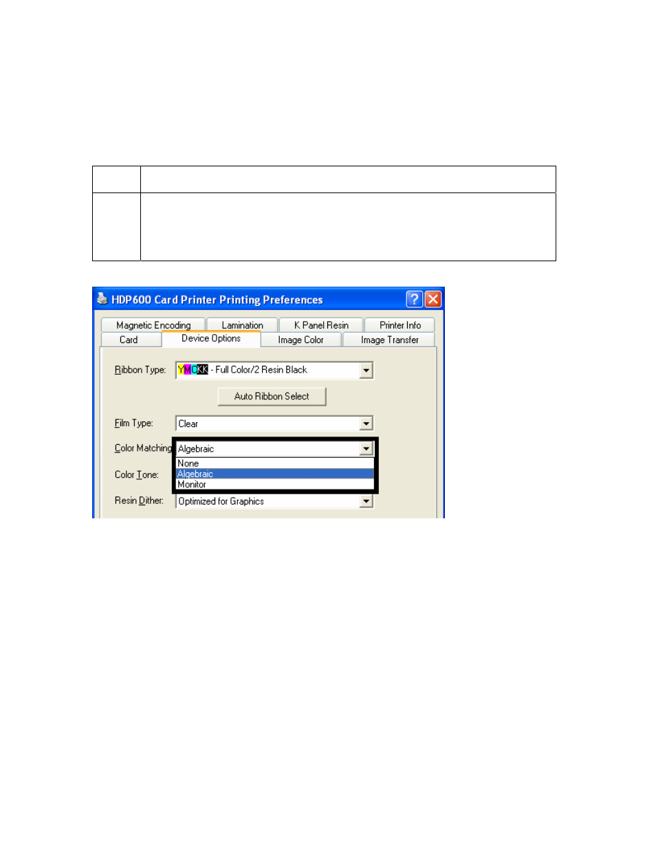 Using the image color tab (hdp600), Using the image color tab (hdp600) -40 | FARGO electronic HDP600-LC CR100 User Manual | Page 306 / 432