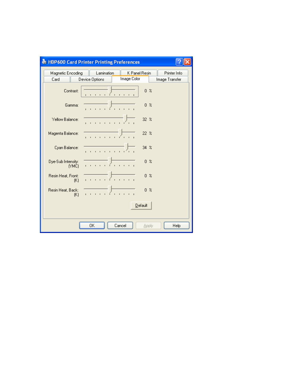 Using the image color tab (continued) | FARGO electronic HDP600-LC CR100 User Manual | Page 307 / 432