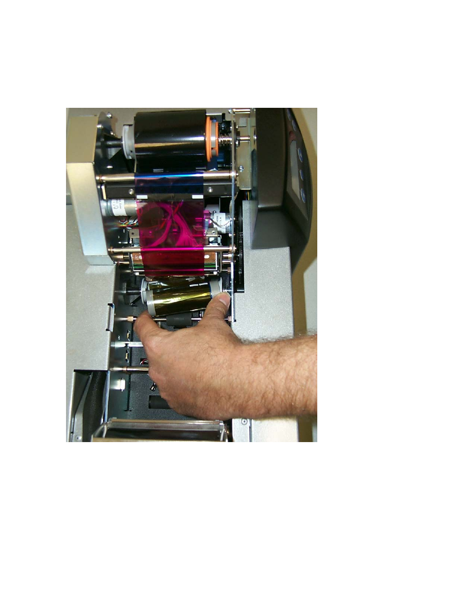 Loading the print ribbon (cont.) | FARGO electronic HDP600-LC CR100 User Manual | Page 52 / 432