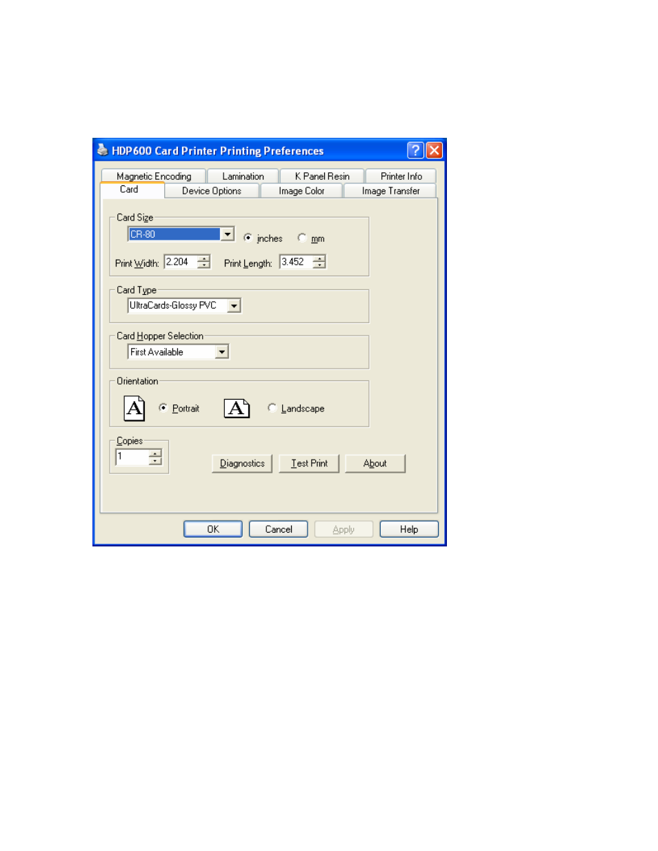 Printing a test print image (cont.) | FARGO electronic HDP600-LC CR100 User Manual | Page 88 / 432