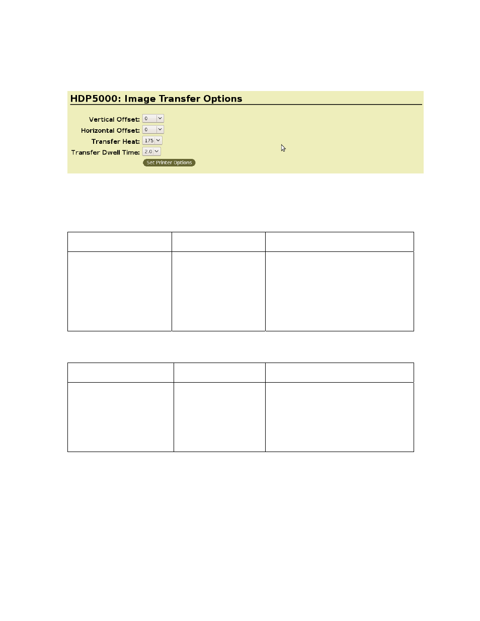 Image transfer options, Selecting the horizontal option, Selecting the vertical option | Selecting the horizontal option 17, Selecting the vertical option 17 | HID FARGO HDP5000 User Guide User Manual | Page 17 / 44