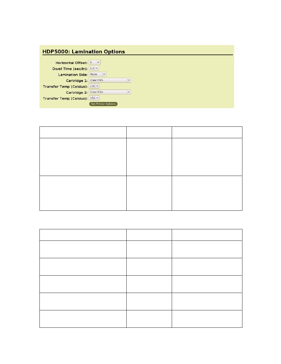 Lamination options, Lamination position and speed, Lamination side | Lamination position and speed: 21 | HID FARGO HDP5000 User Guide User Manual | Page 21 / 44