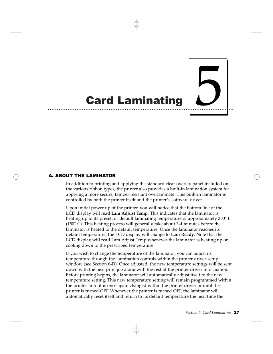 Card laminating | FARGO electronic Pro-L User Manual | Page 32 / 98