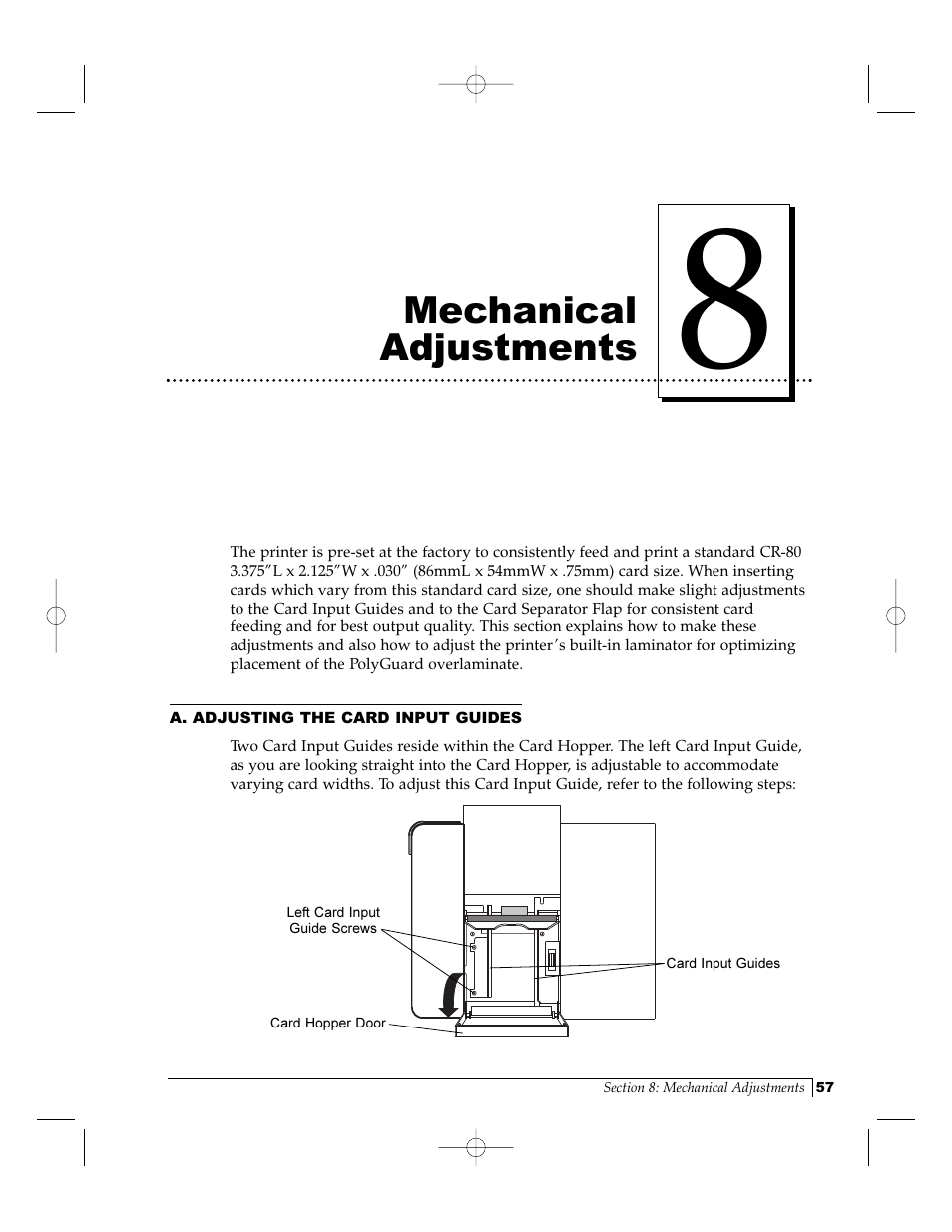 Mechanical adjustments | FARGO electronic Pro-L User Manual | Page 62 / 98