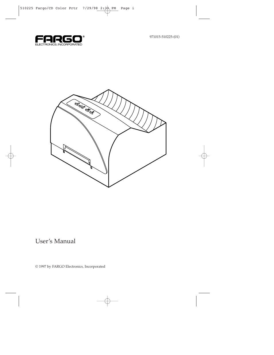 FARGO electronic CD Color Printer User Manual | 53 pages