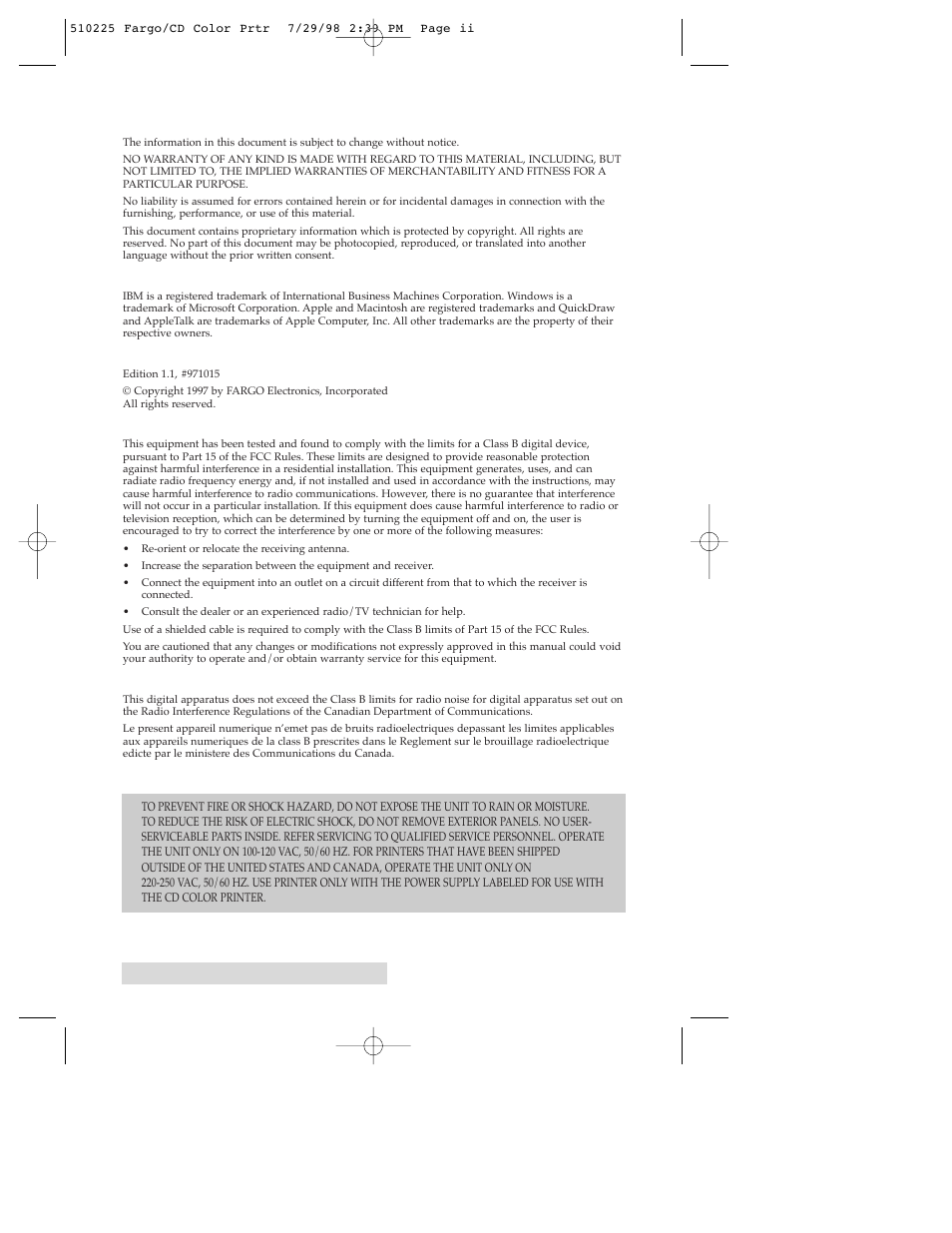 FARGO electronic CD Color Printer User Manual | Page 2 / 53
