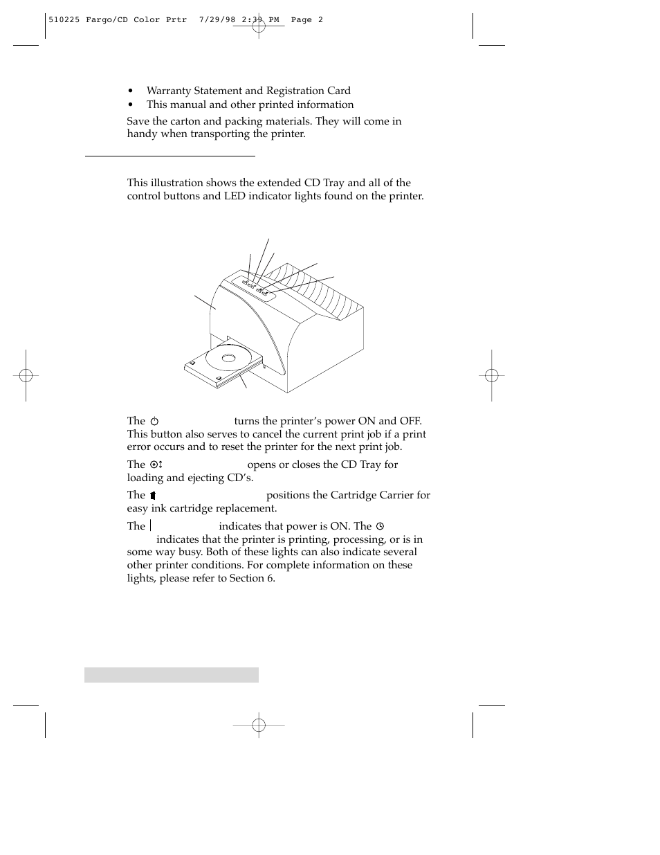 FARGO electronic CD Color Printer User Manual | Page 5 / 53