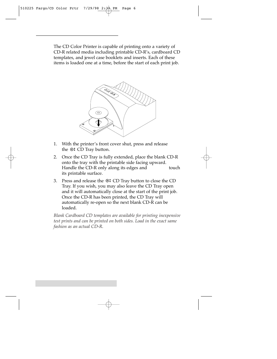 FARGO electronic CD Color Printer User Manual | Page 9 / 53