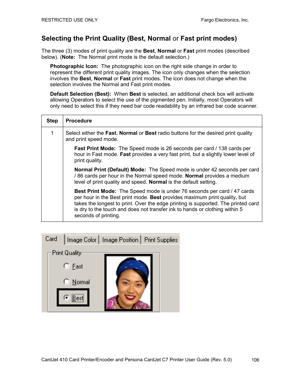 E 106 | FARGO electronic 410 User Manual | Page 106 / 184