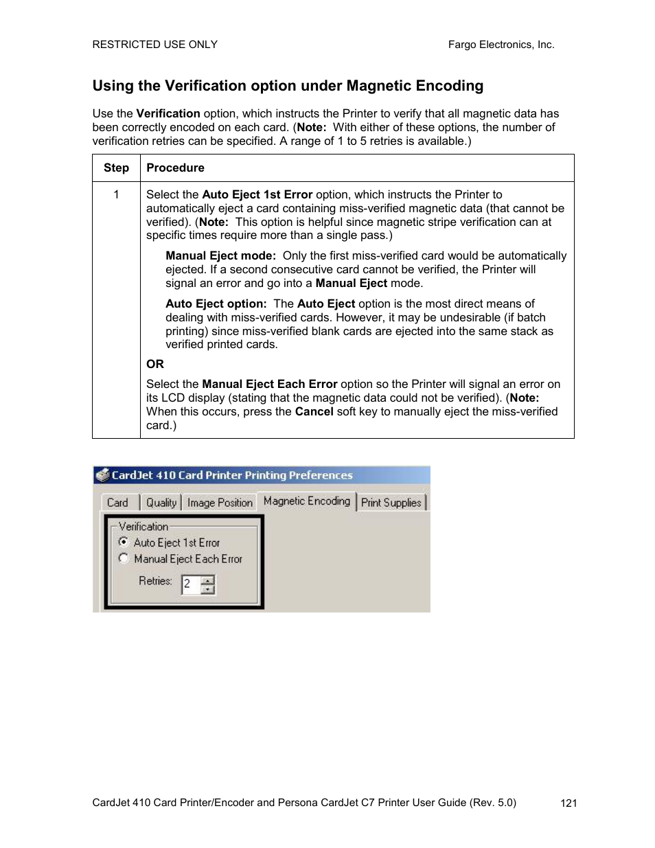 FARGO electronic 410 User Manual | Page 121 / 184