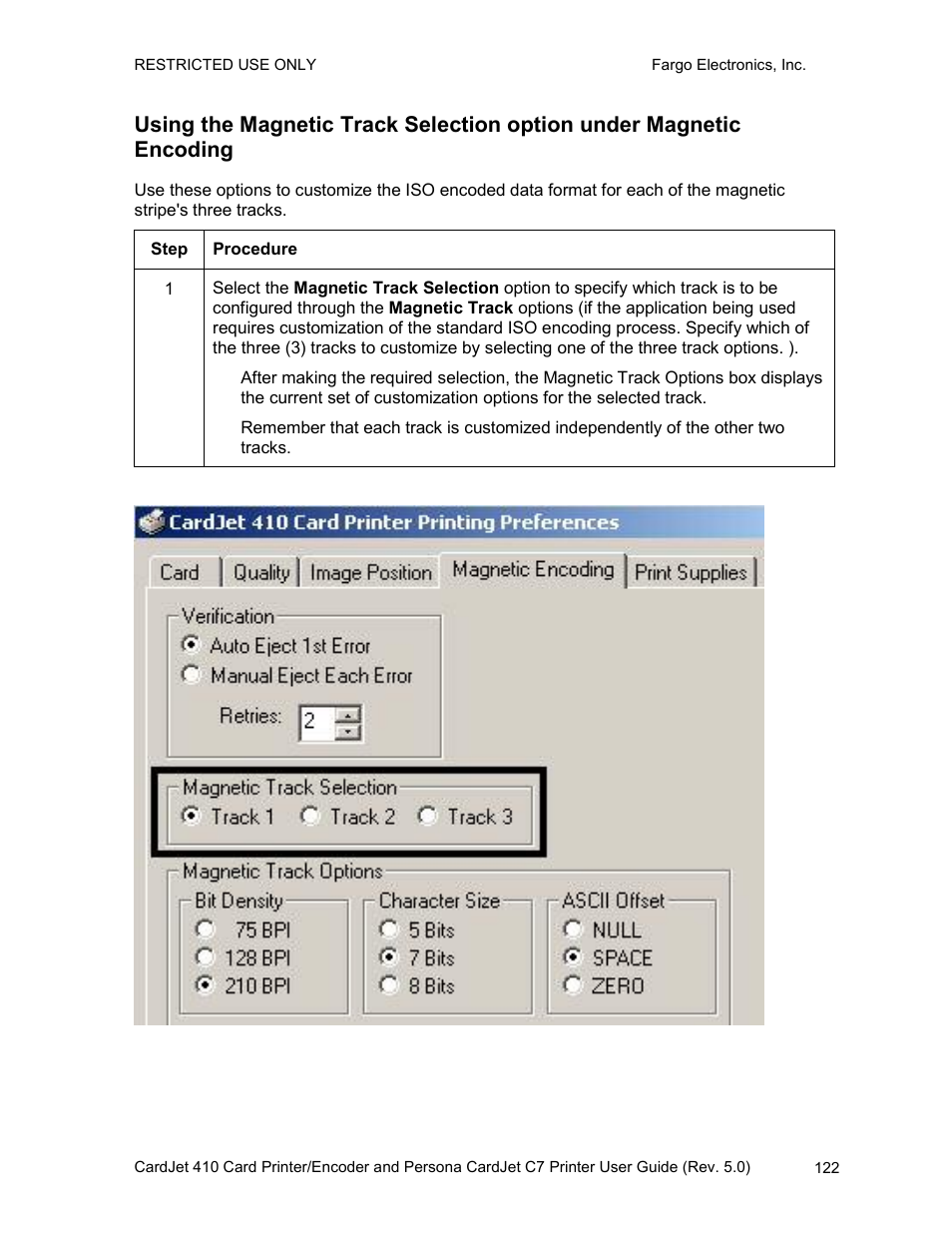 FARGO electronic 410 User Manual | Page 122 / 184