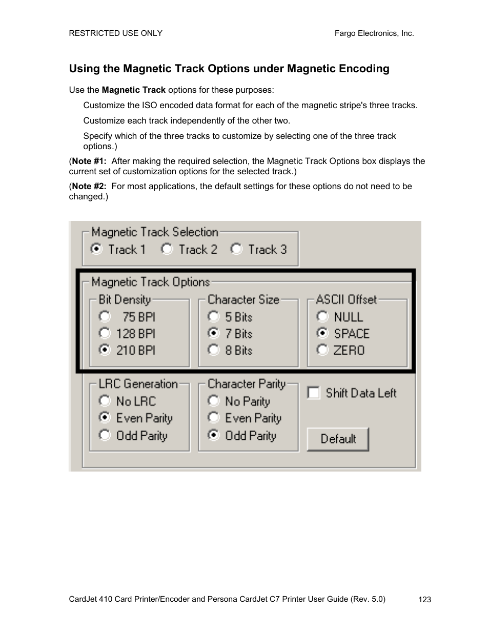 FARGO electronic 410 User Manual | Page 123 / 184