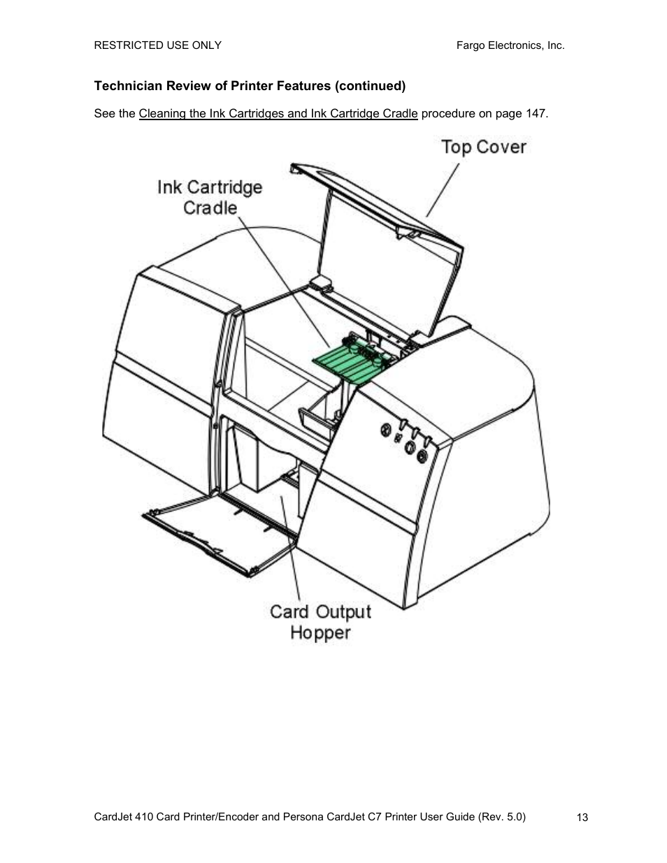 Technician review of printer features (continued) | FARGO electronic 410 User Manual | Page 13 / 184
