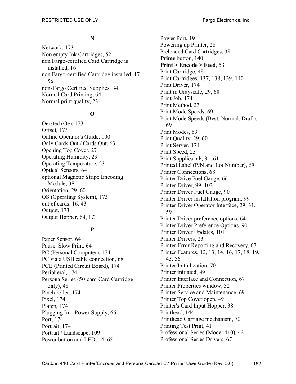 FARGO electronic 410 User Manual | Page 182 / 184