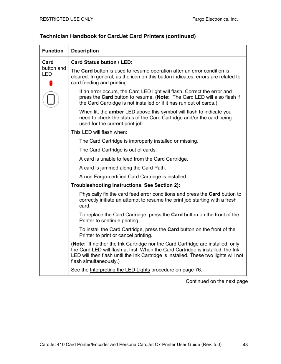 FARGO electronic 410 User Manual | Page 43 / 184