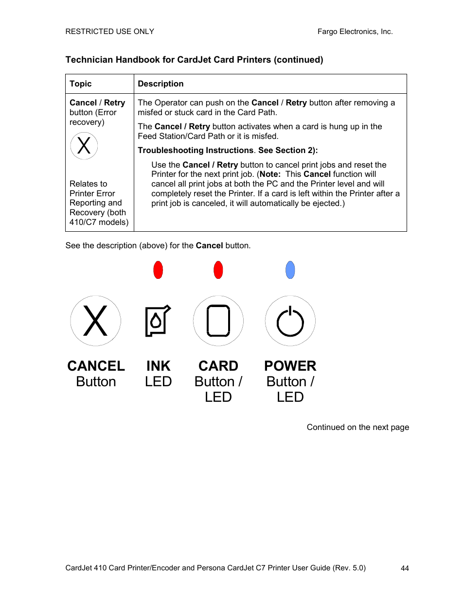 FARGO electronic 410 User Manual | Page 44 / 184