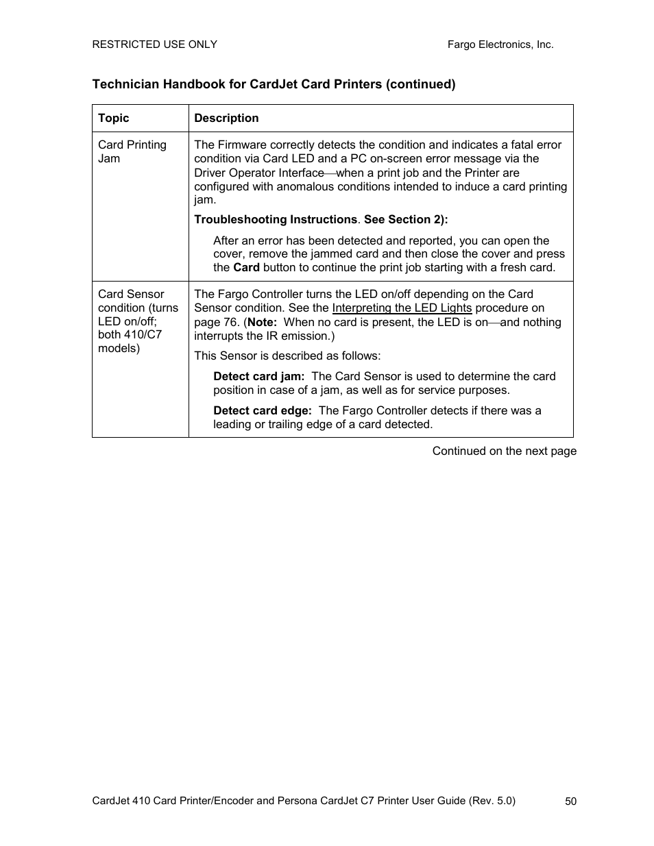 FARGO electronic 410 User Manual | Page 50 / 184