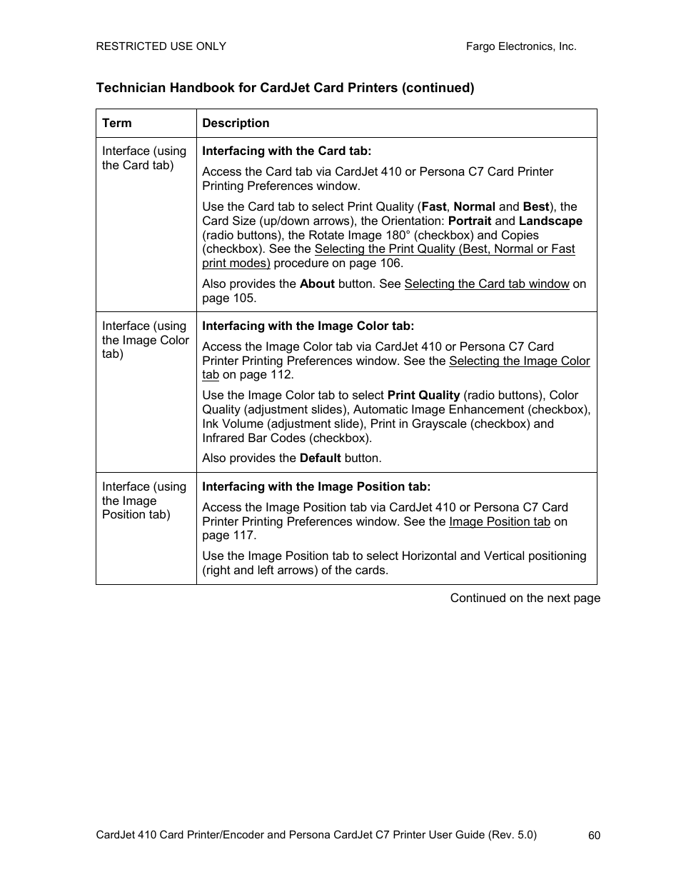 FARGO electronic 410 User Manual | Page 60 / 184