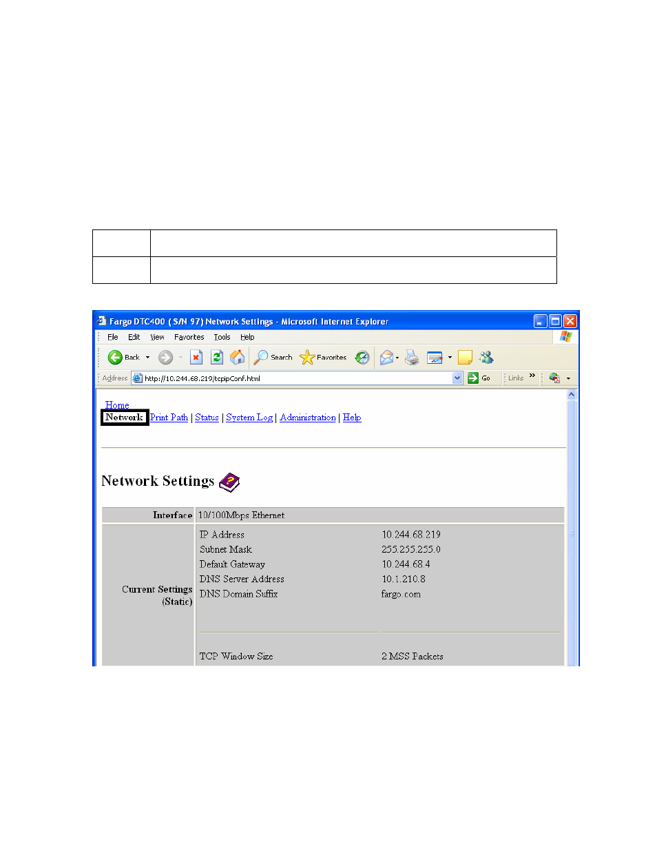 Configuring the network settings, Configuring the network settings -16, Accessing the network settings page | FARGO electronic FARGO DTC 400 User Manual | Page 127 / 322