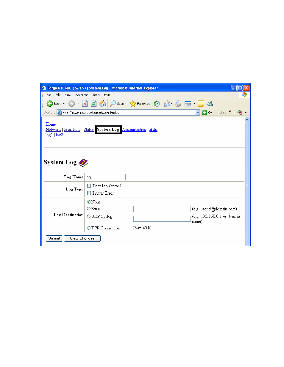 Using the system log page | FARGO electronic FARGO DTC 400 User Manual | Page 141 / 322