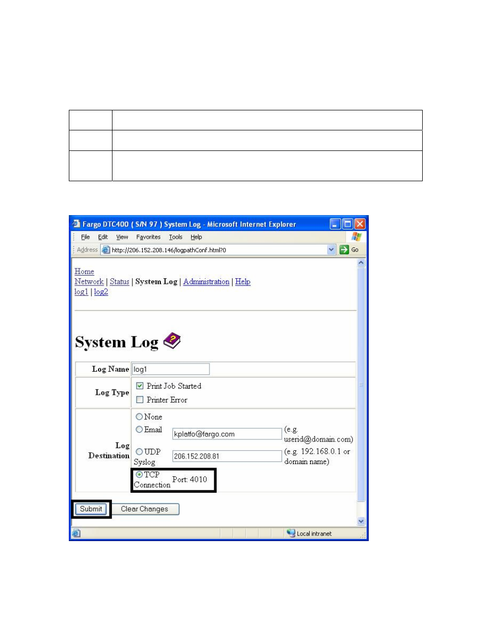 Specifying tcp event logging, Specifying tcp event logging -38 | FARGO electronic FARGO DTC 400 User Manual | Page 149 / 322