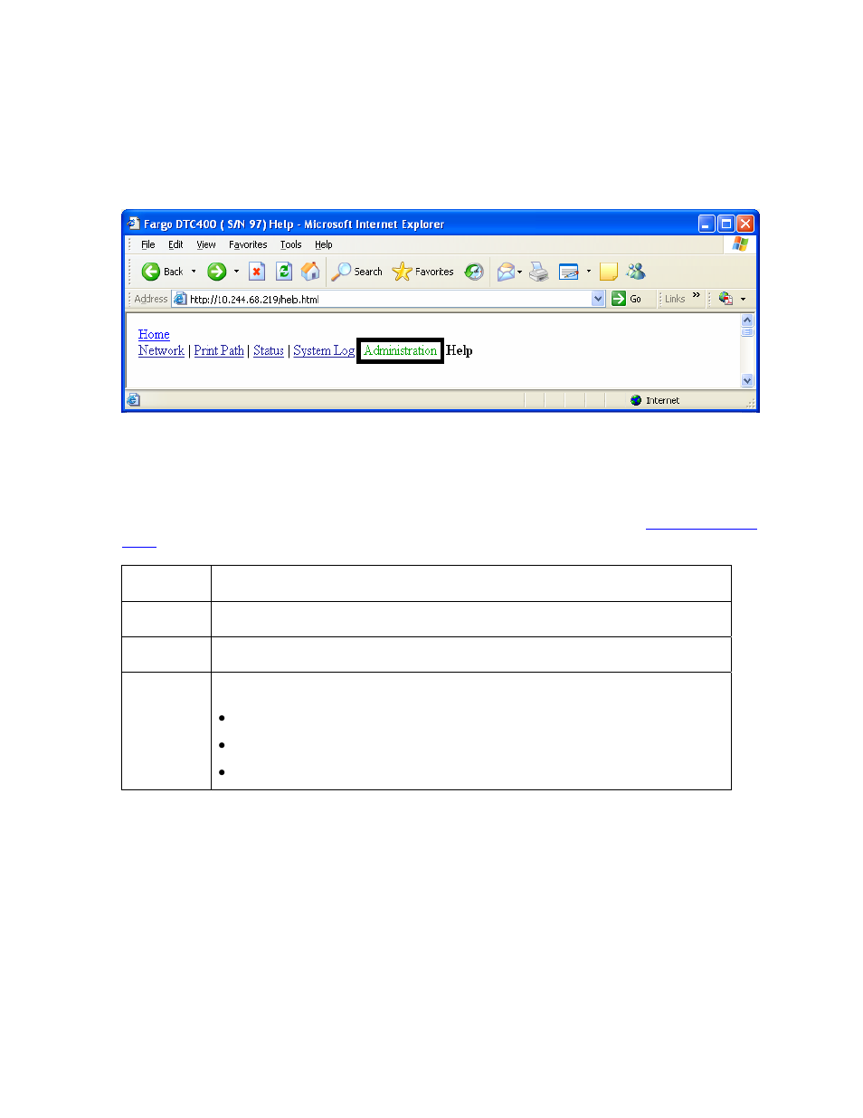 Using the administration pages, Using the system information page | FARGO electronic FARGO DTC 400 User Manual | Page 151 / 322