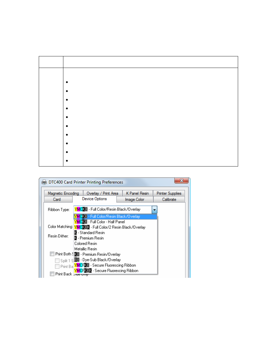 Adjusting the ribbon type option, Adjusting the ribbon type option -11 | FARGO electronic FARGO DTC 400 User Manual | Page 189 / 322